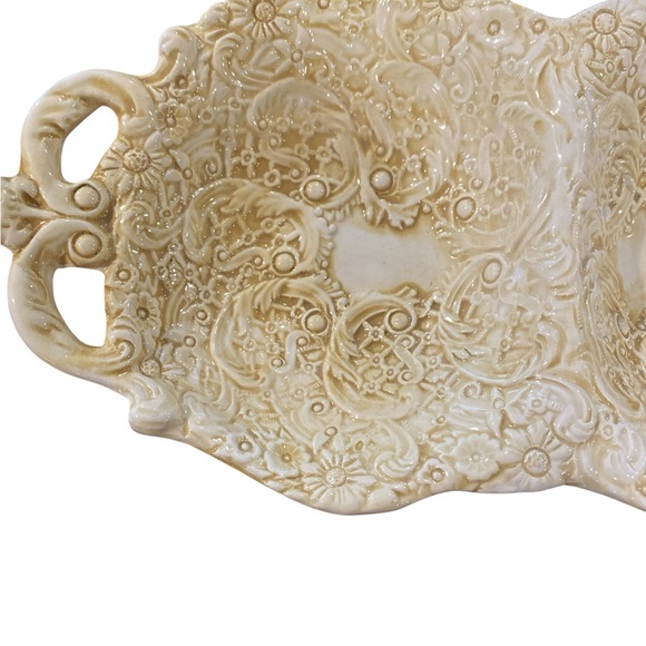 Pizzato Italian Hand Painted  Cream Double serving dish by Pizzato - Picture 2 of 7